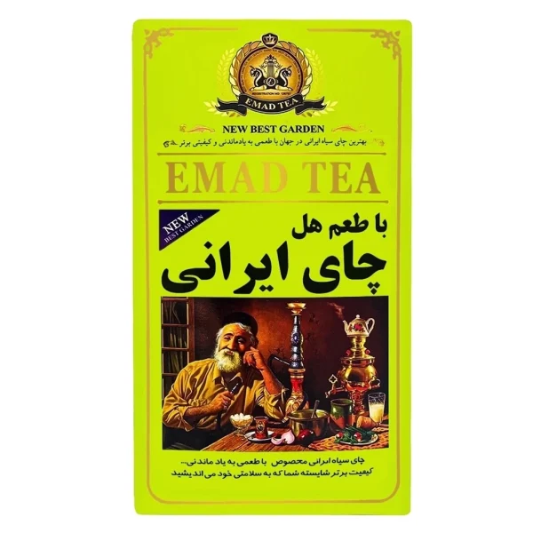 چای سیاه بهاره ایرانی عماد با تکه های هل - ۴۰۰ گرم
